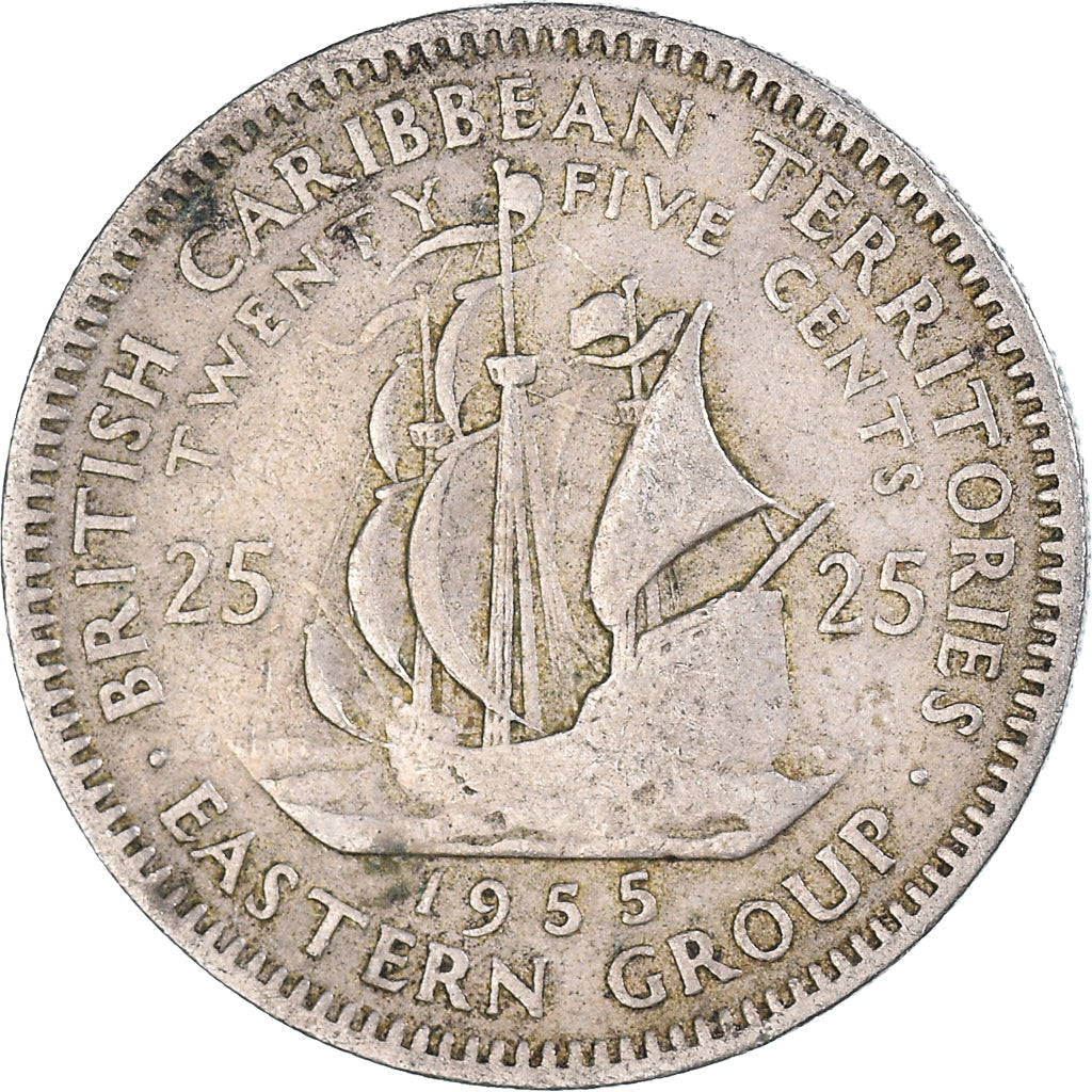 Eastern Caribbean States Coin 25 Cents Queen Elizabeth II Golden H