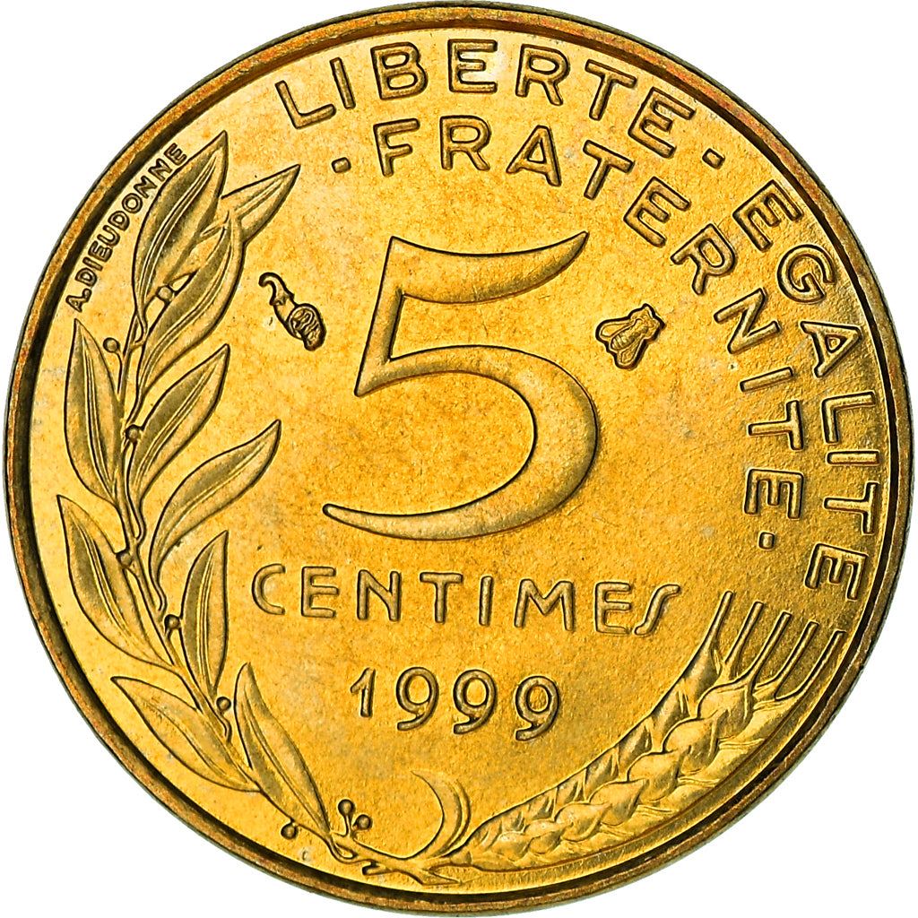 French Coin 5 Centimes | KM933 | France | 1966 - 2001