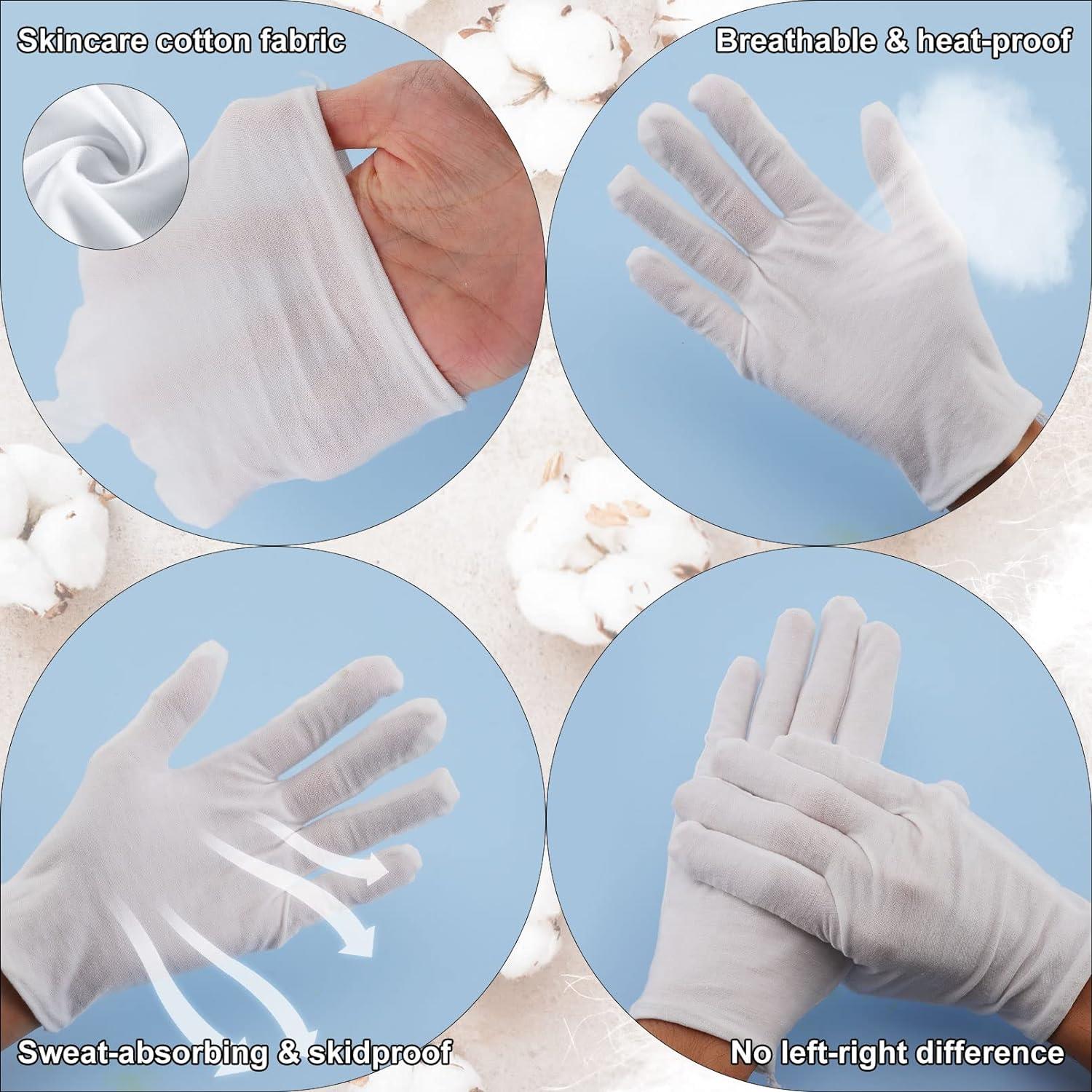 10 Pairs Cotton Gloves | Coin Jewelry | White