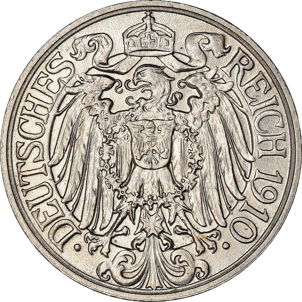 German Empire 25 Pfennig Coin | Deutsches Reich | Wilhelm II | KM18 | 1909 - 1912