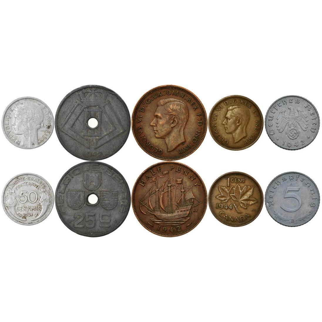 Mixed Coins From WW2 Participants | WWII Countries | Wartime Coins | Allied Powers | Axis Powers | Coins From World War 2 | Second World War | 1939-1945