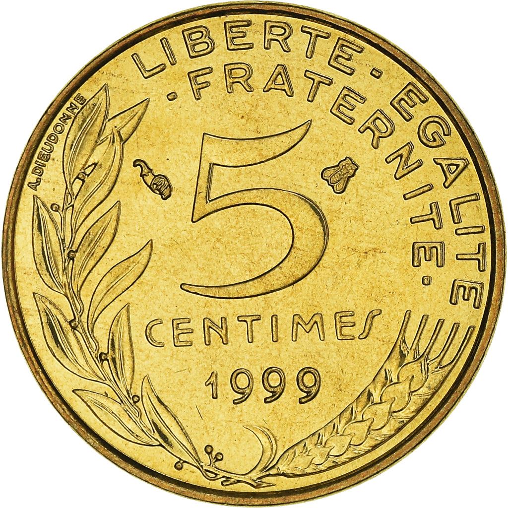 French Coin 5 Centimes | KM933 | France | 1966 - 2001