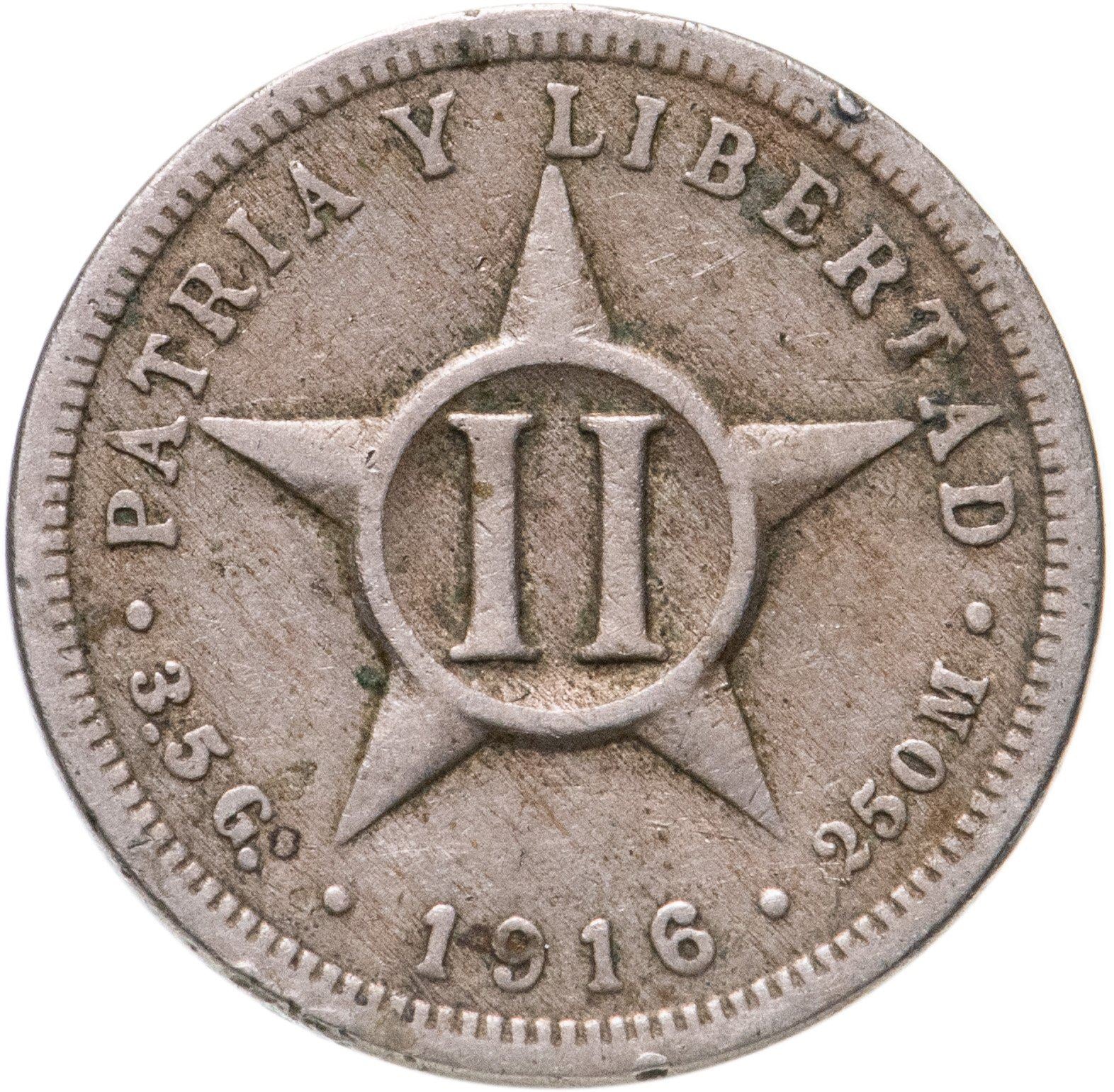 2 Centavos Coin | Patria | Libertad | Km:A10 | 1915 - 1916