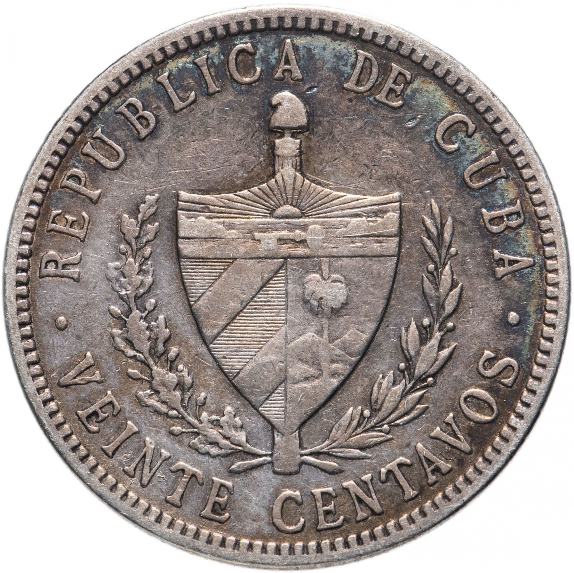 20 Centavos Coin | Fatherland and Freedom | Km:13 | 1915 - 1949