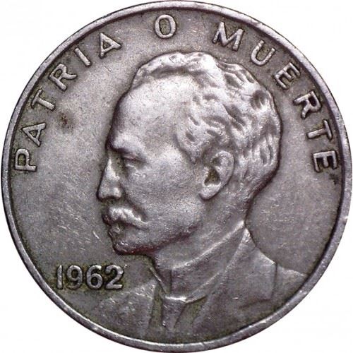 20 Centavos Coin | José Martí | Km:31 | 1962 - 1968