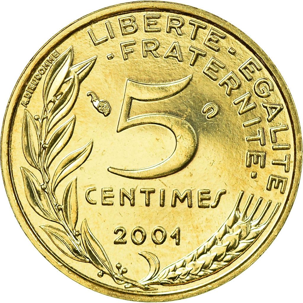 French Coin 5 Centimes | KM933 | France | 1966 - 2001