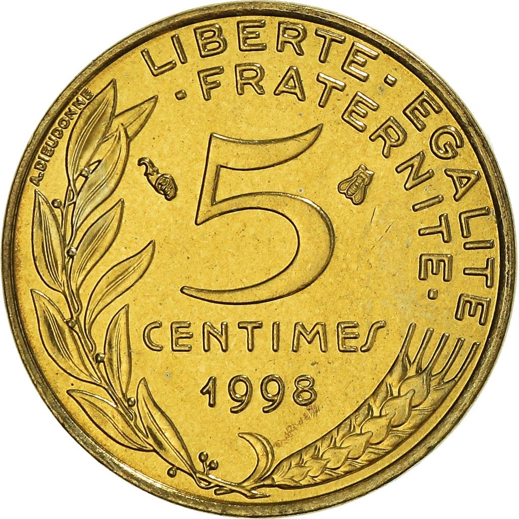 French Coin 5 Centimes | KM933 | France | 1966 - 2001