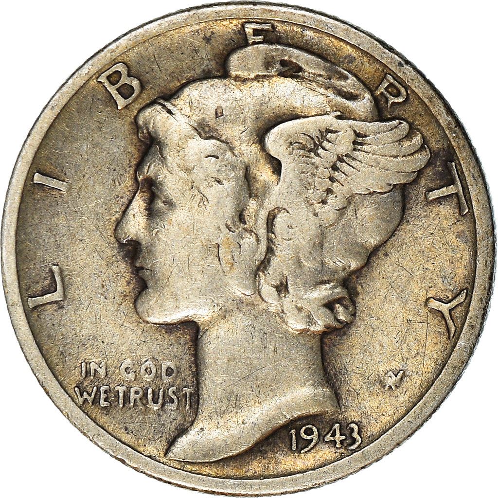 United States | 1 Dime Coin | Lady Liberty | Phrygian cap | KM140 | 1916 - 1945