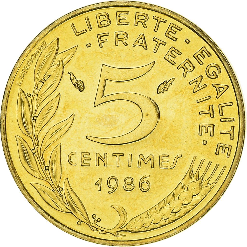 French Coin 5 Centimes | KM933 | France | 1966 - 2001