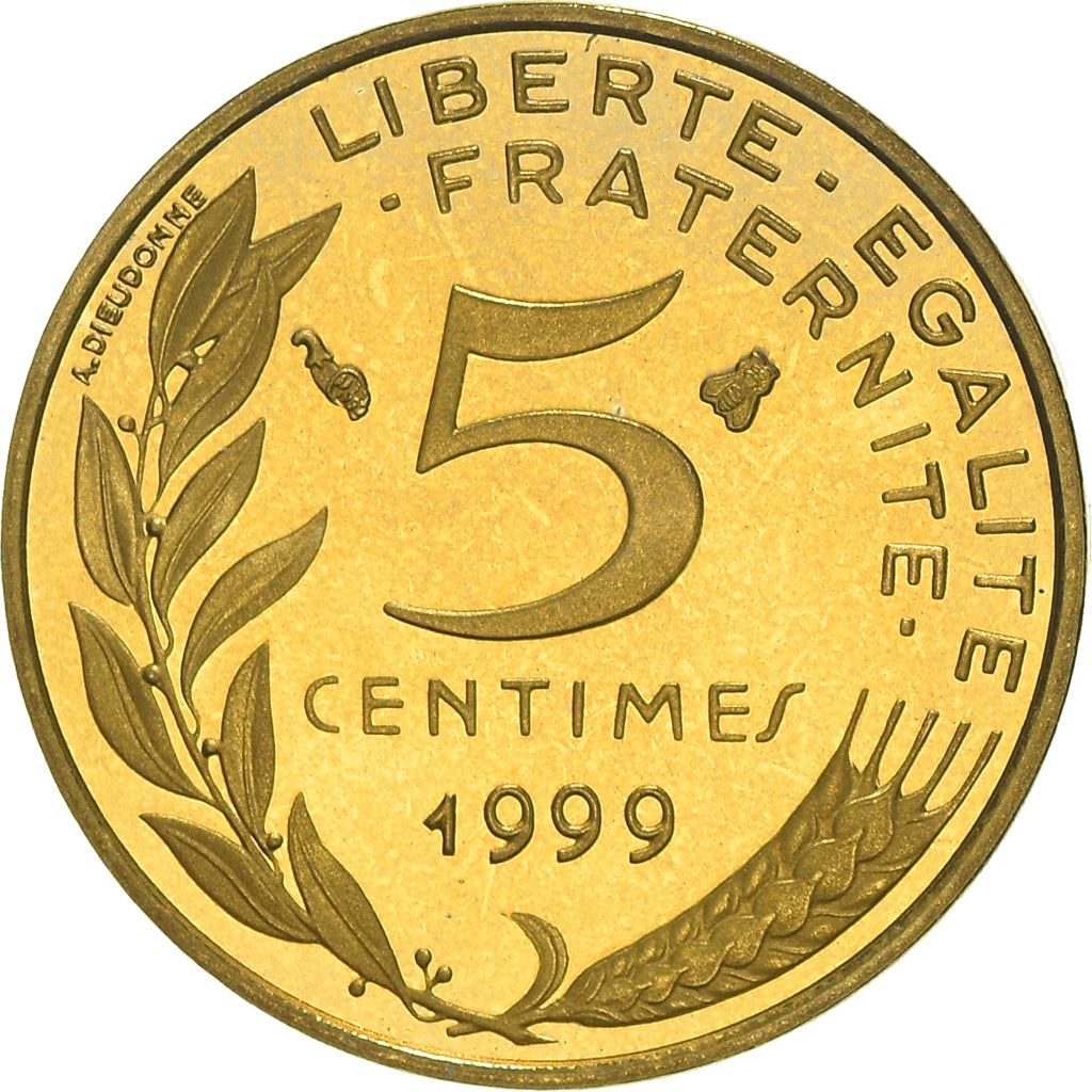 French Coin 5 Centimes | KM933 | France | 1966 - 2001