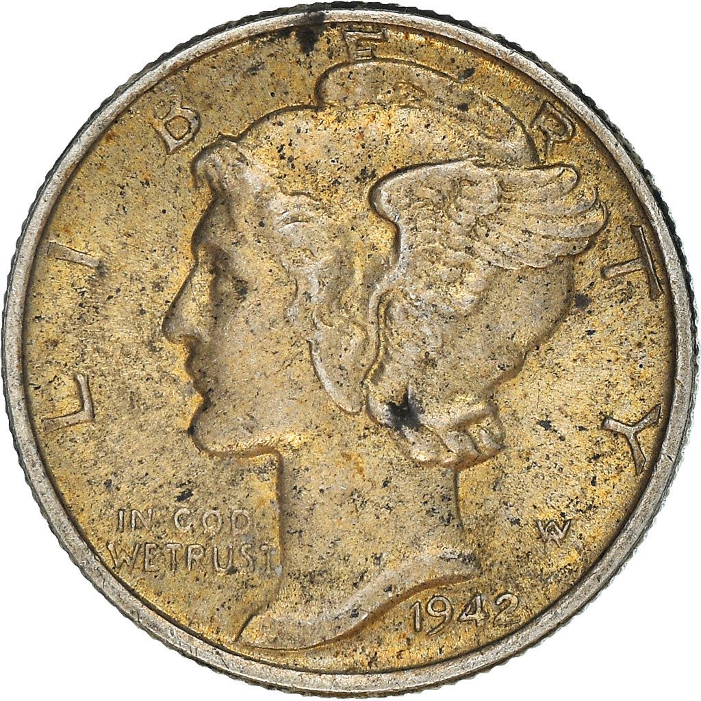 United States | 1 Dime Coin | Lady Liberty | Phrygian cap | KM140 | 1916 - 1945