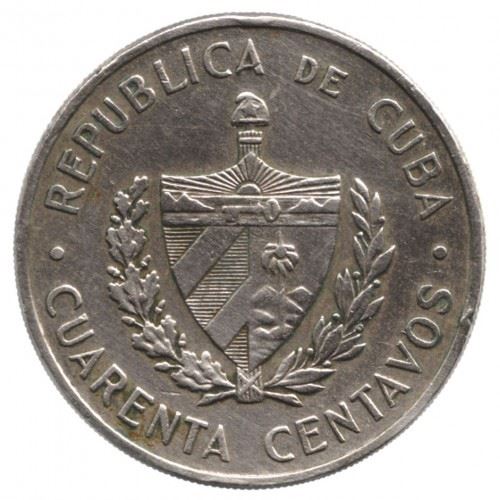 40 Centavos Coin | Camilo Cienfuegos Gorriarán | Km:32 | 1962