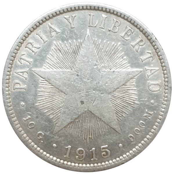 40 Centavos Coin | Silver | Km:14 | 1915 - 1920