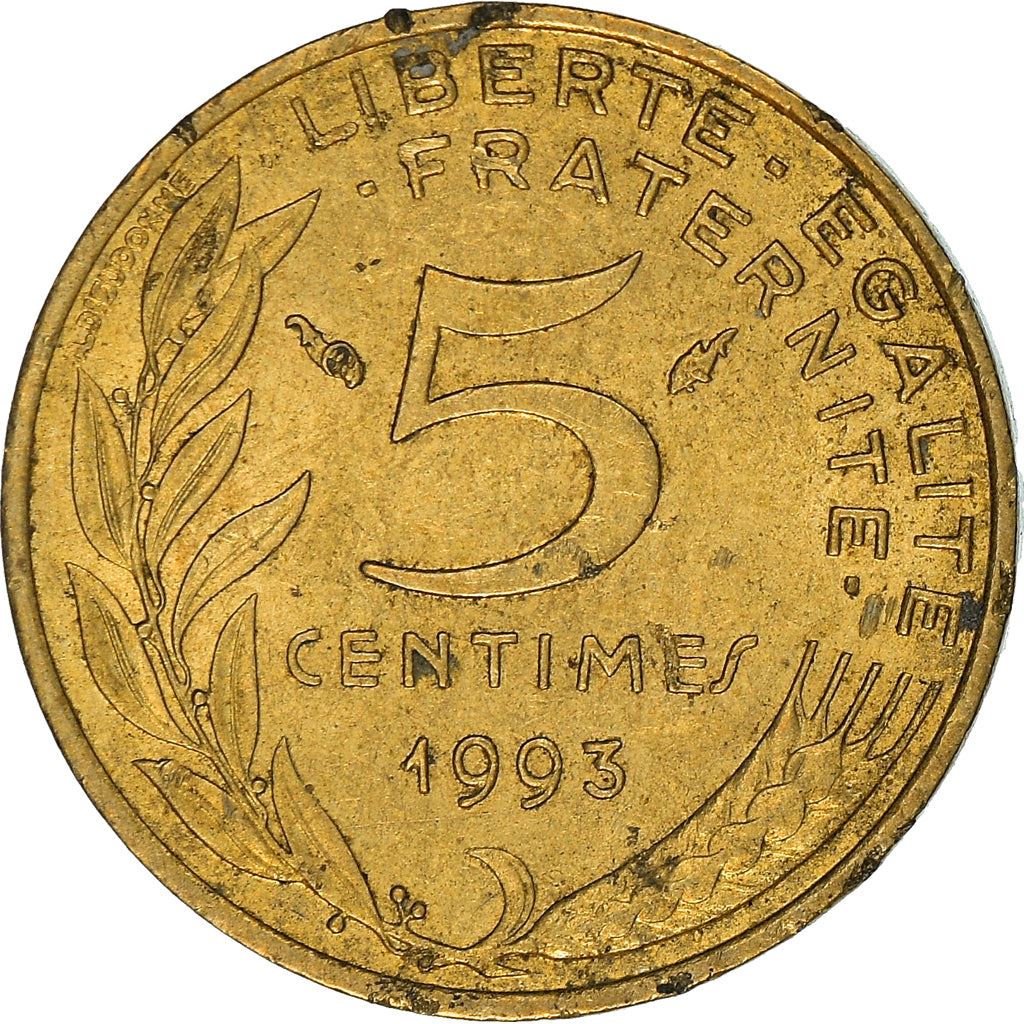 French Coin 5 Centimes | KM933 | France | 1966 - 2001