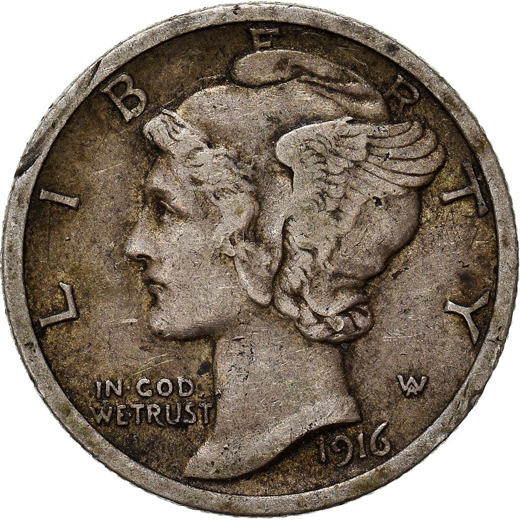 United States | 1 Dime Coin | Lady Liberty | Phrygian cap | KM140 | 1916 - 1945