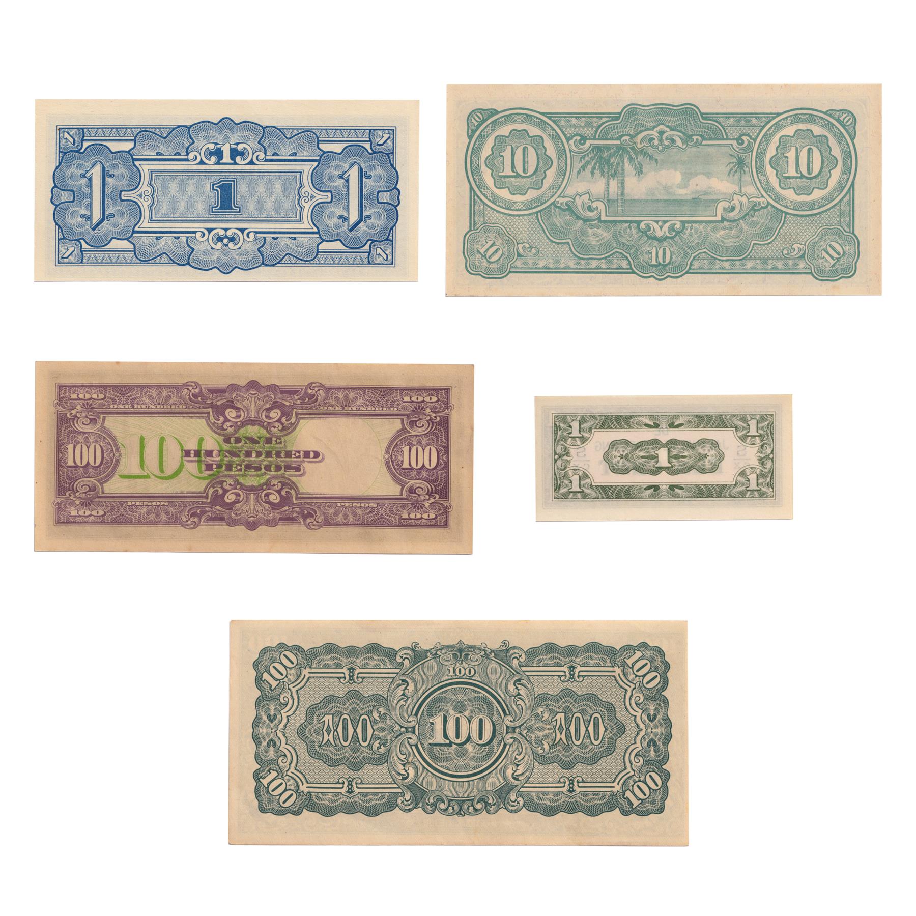 5 Banknotes | Japanese Invasion Money | Taisei | Military Currency