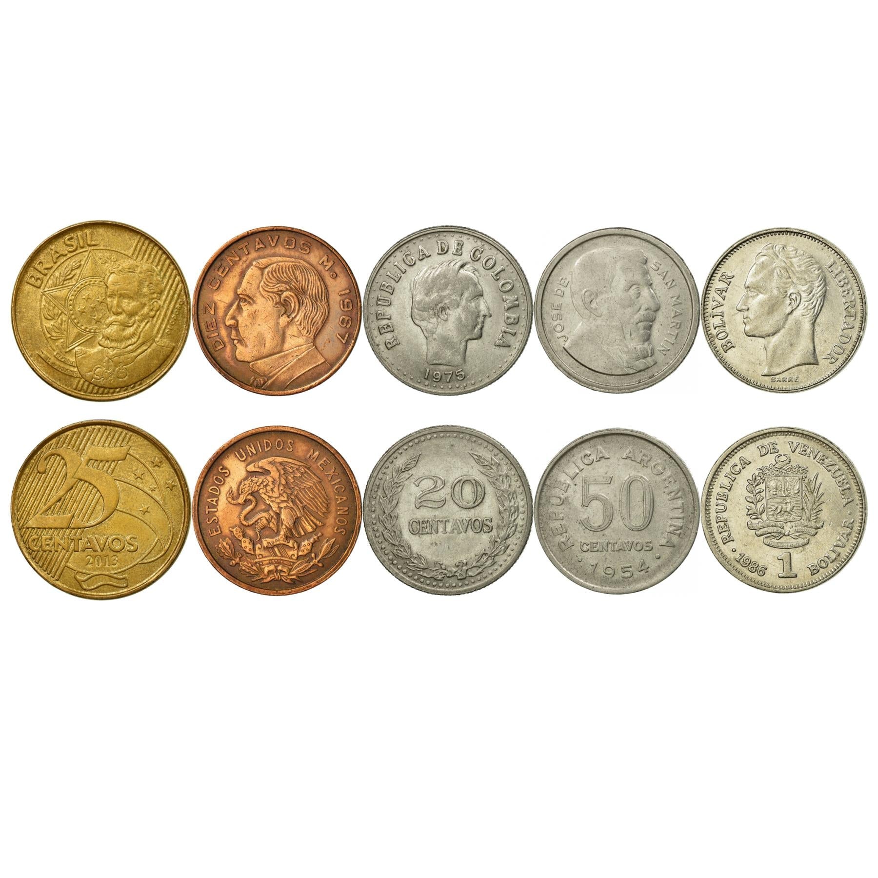 5 Coin Collection | Latin American Presidents | National Figures | Heads of State| Political Leaders | 1952 - 2021