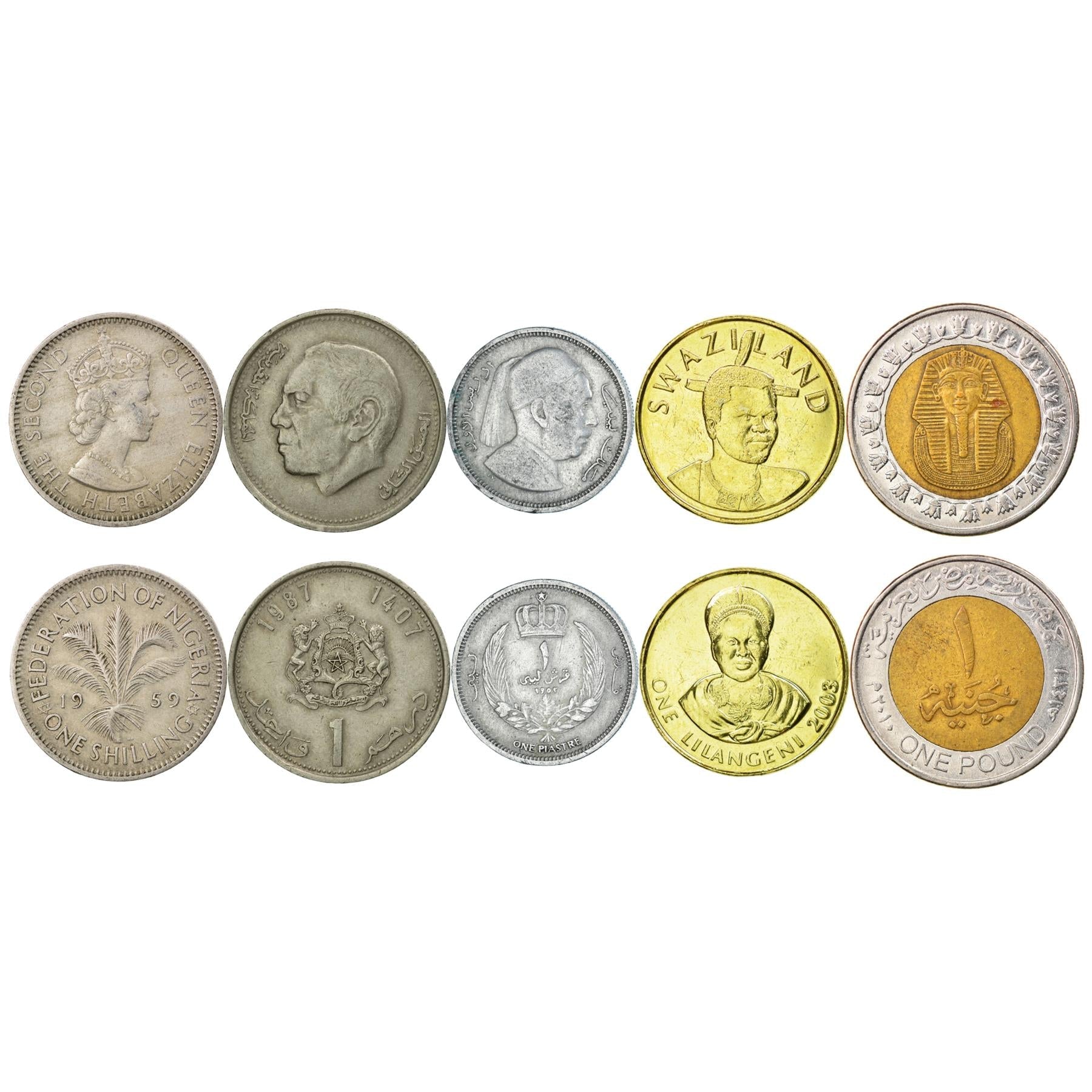 5 Coin Collection | Monarchs of Africa | King | Queen | Pharaoh | Kingdom | Realm | Kingship | Queenship | Crown | Ruler | Majesty | Nobility