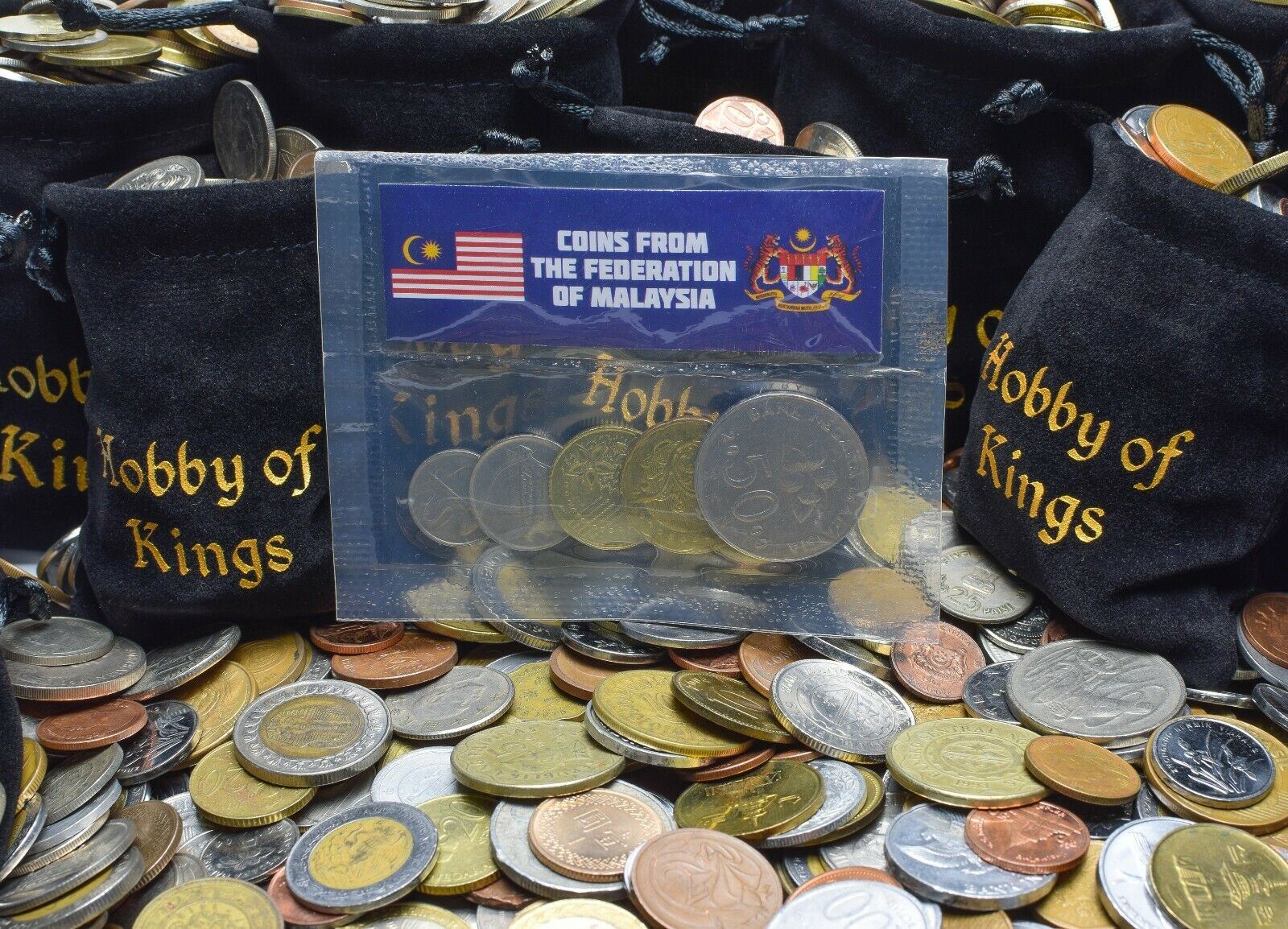 5 Malaysian Coins | Mixed Currency | Sen | Ringgit | Agong | Traditional Malayan Symbols