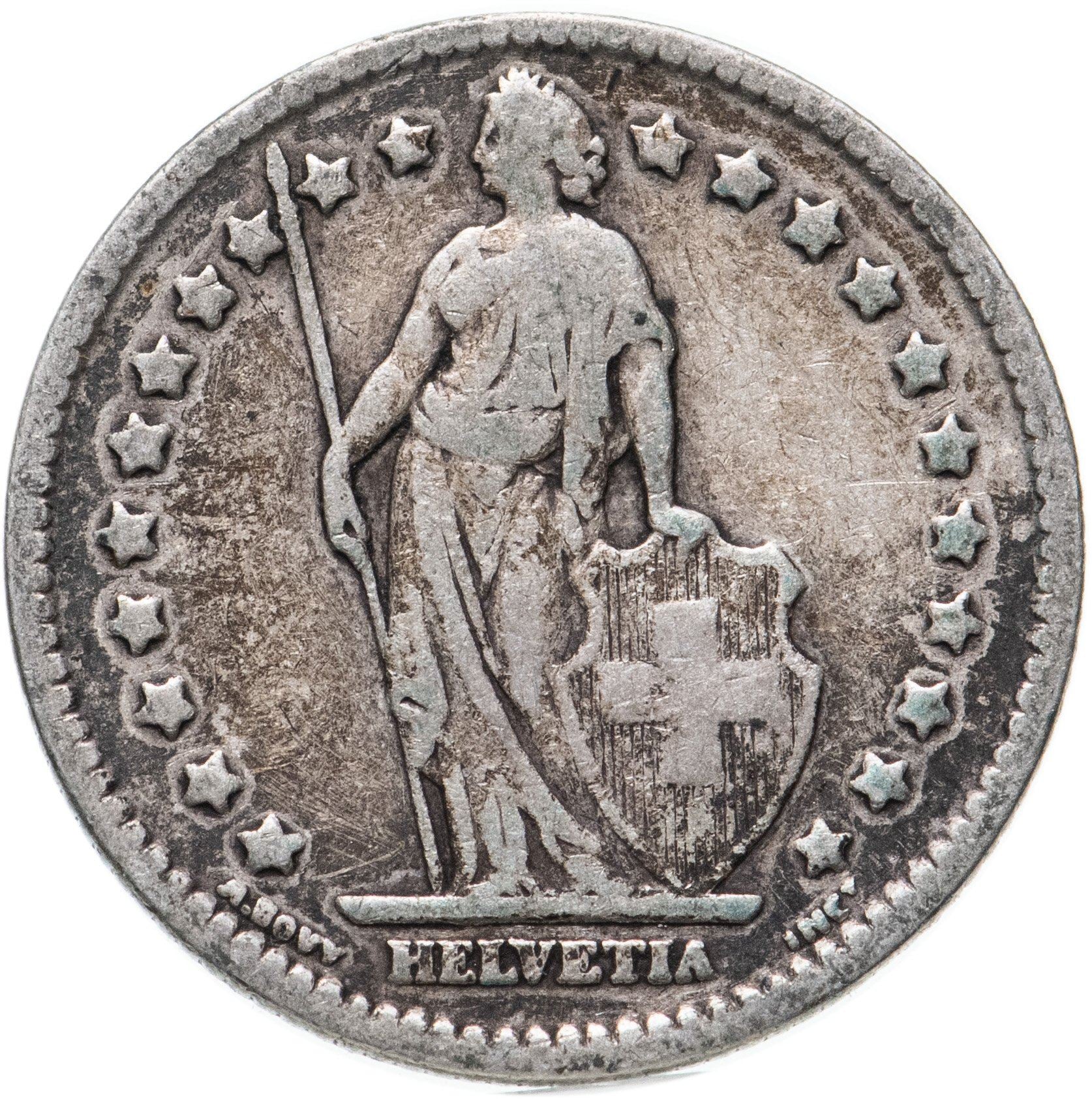 Switzerland Coin Swiss 1 Franc | Helvetia | KM24 | 1875 - 1967