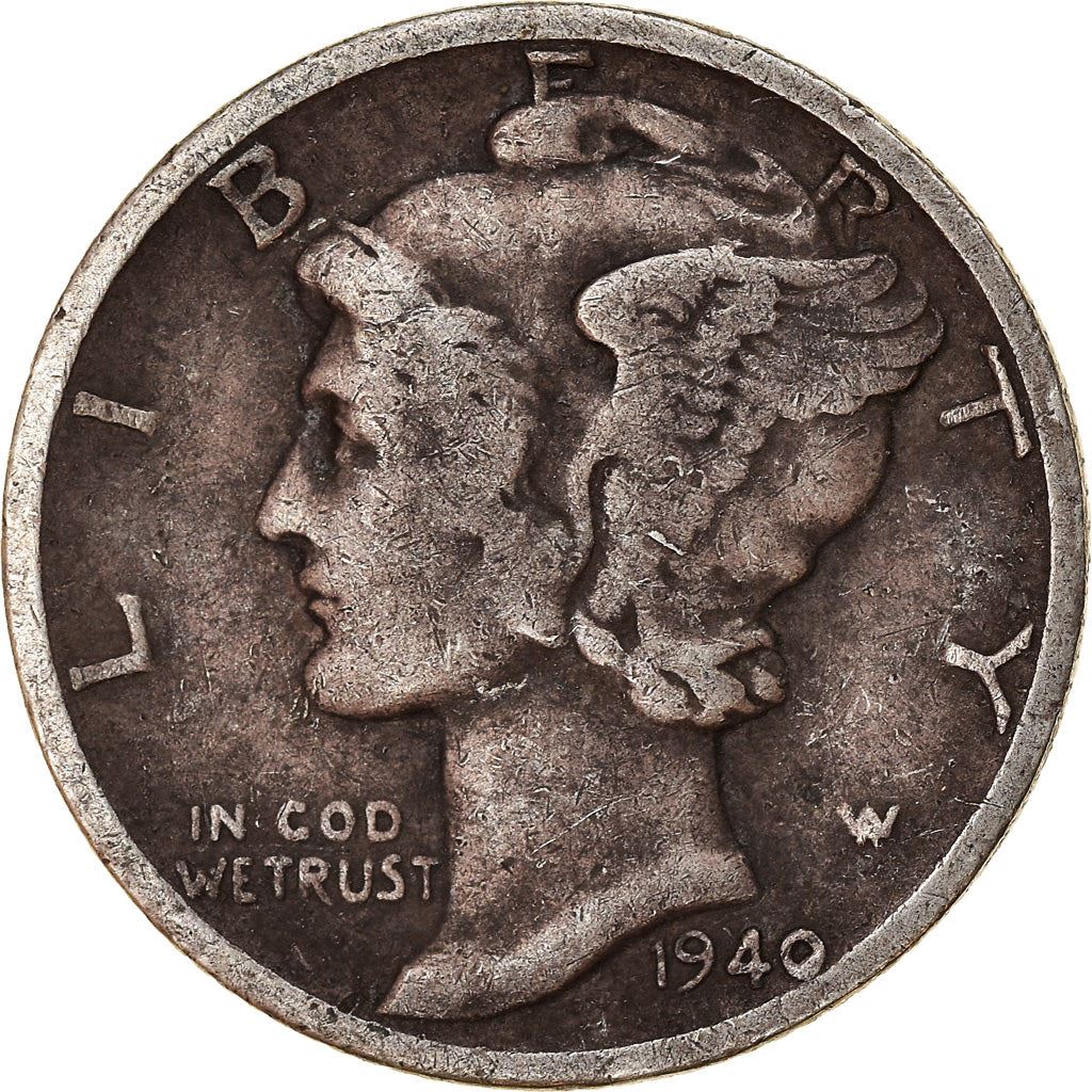 United States | 1 Dime Coin | Lady Liberty | Phrygian cap | KM140 | 1916 - 1945