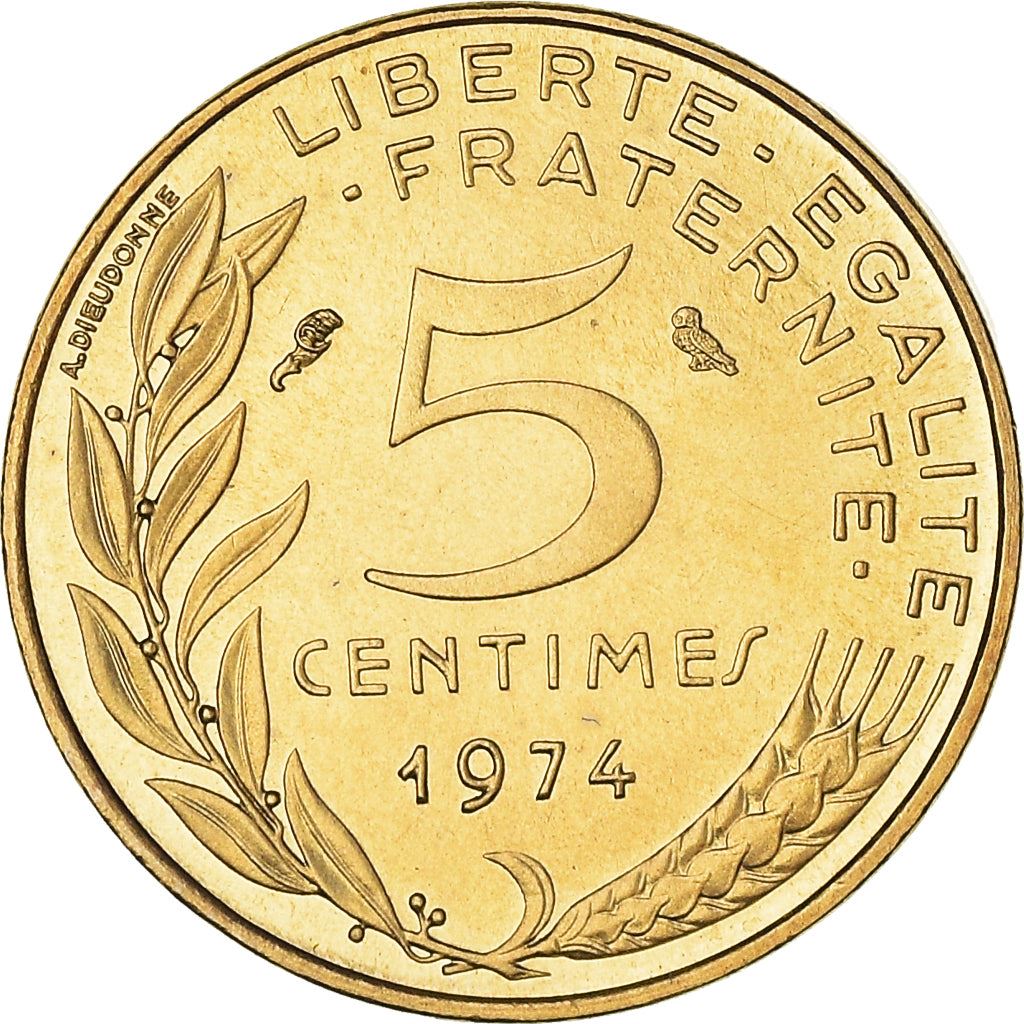 French Coin 5 Centimes | KM933 | France | 1966 - 2001