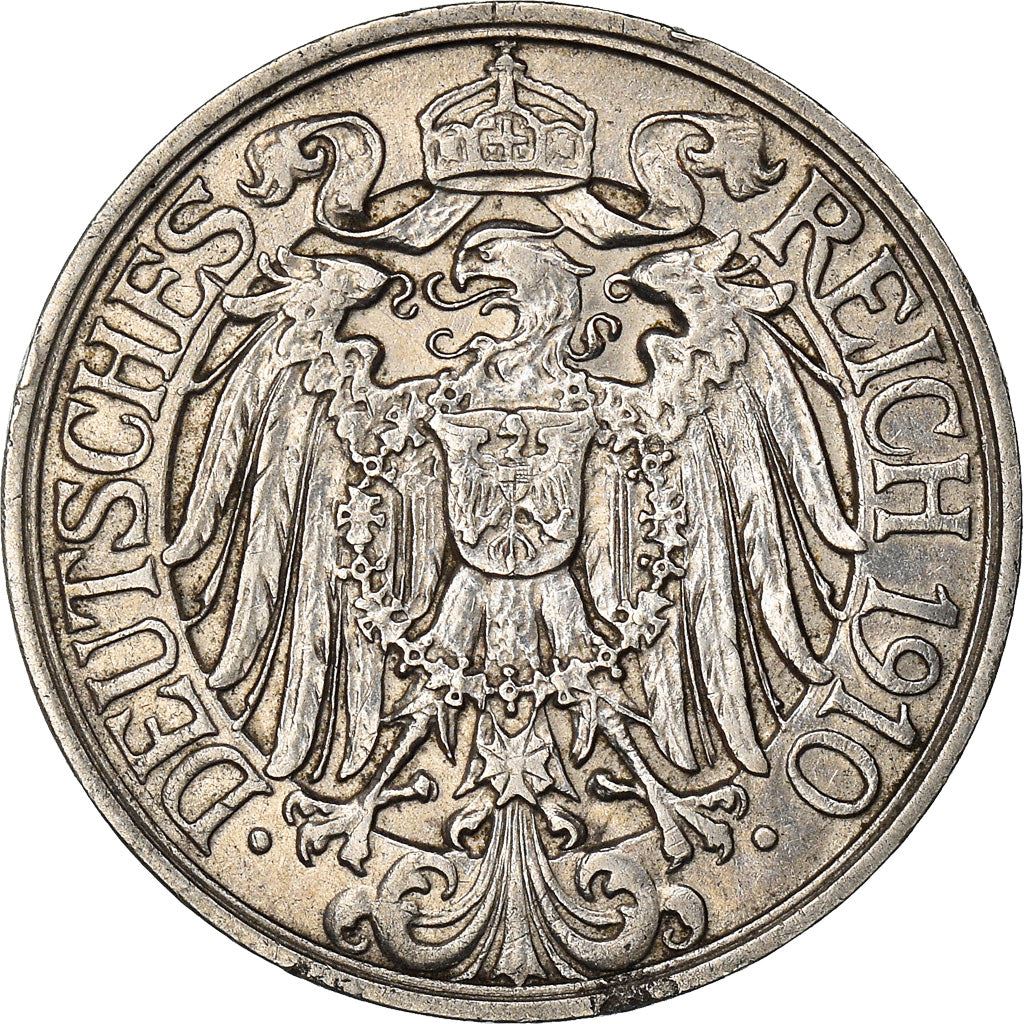 German Empire 25 Pfennig Coin | Deutsches Reich | Wilhelm II | KM18 | 1909 - 1912