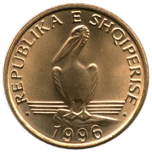 Albanian 1 Lek Coin | Dalmatian Pelican | KM75 | 1996