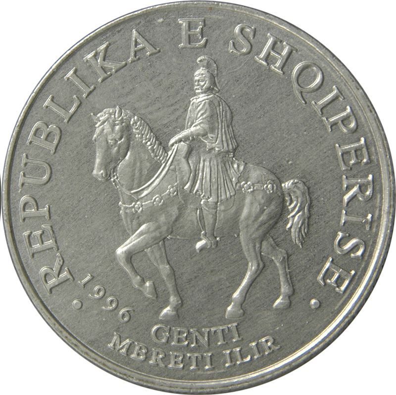 Albanian Coin 50 Lekë | King Genthios | Horse | Oak | KM79 | 1996 - 2020