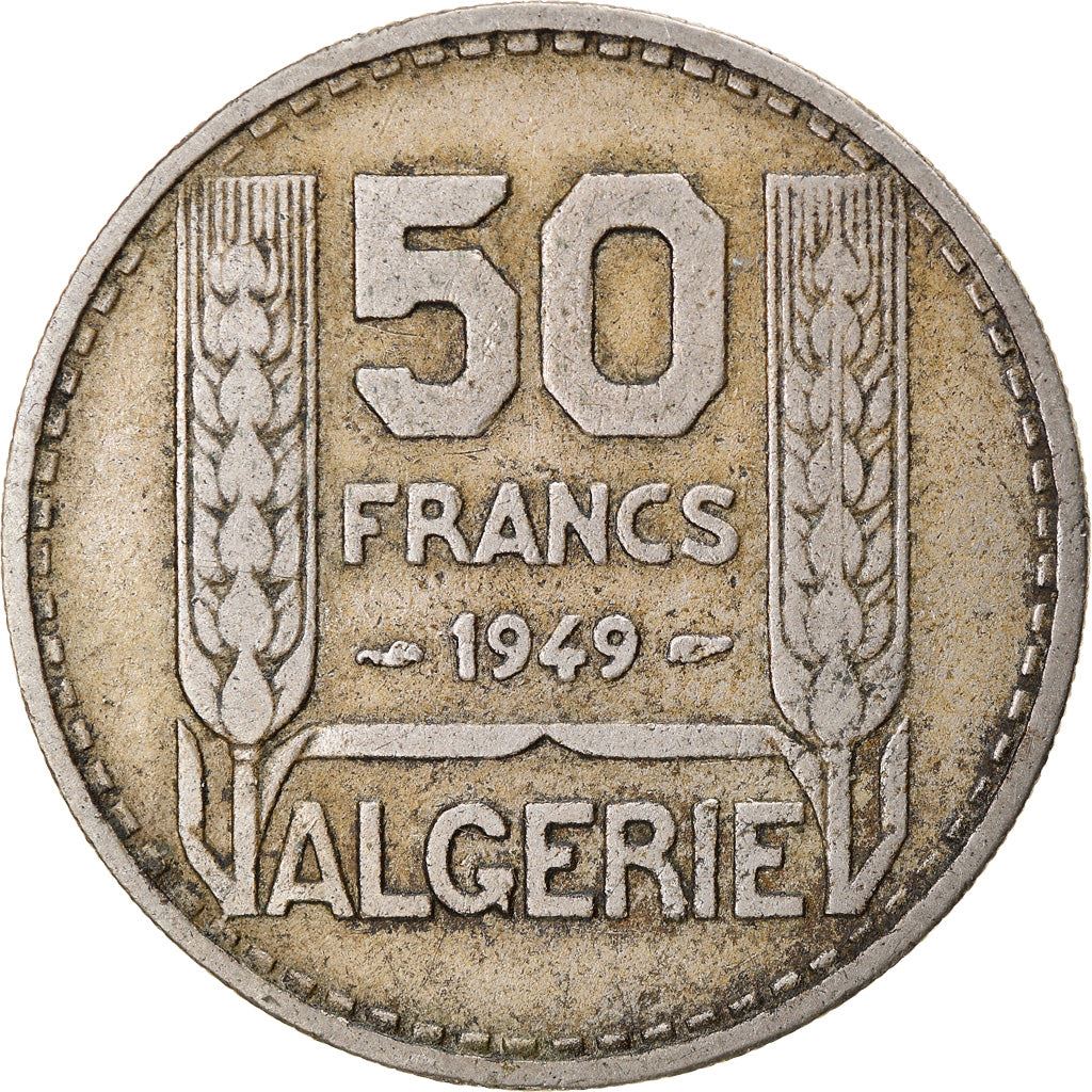 Algeria 50 Francs Coin | Marrianne | Phrygian Cap | KM92 | 1949