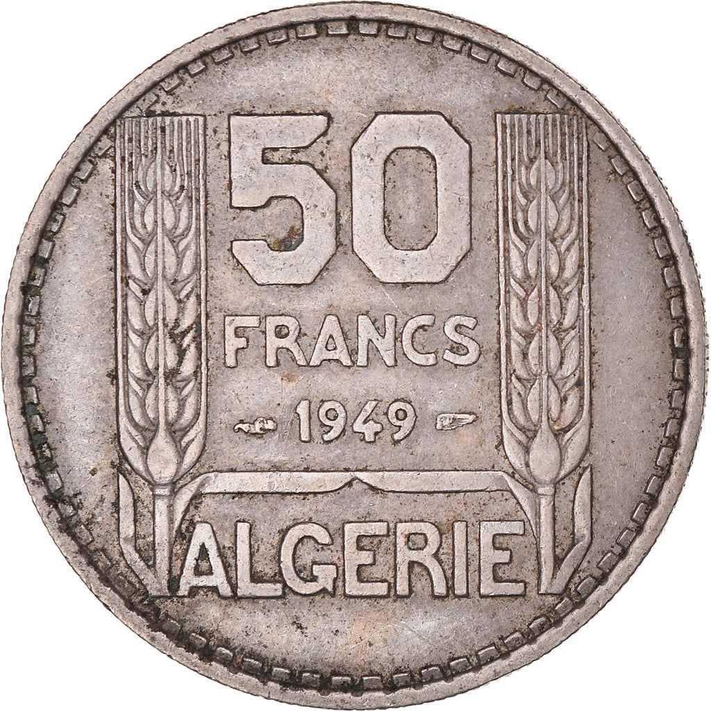 Algeria 50 Francs Coin | Marrianne | Phrygian Cap | KM92 | 1949