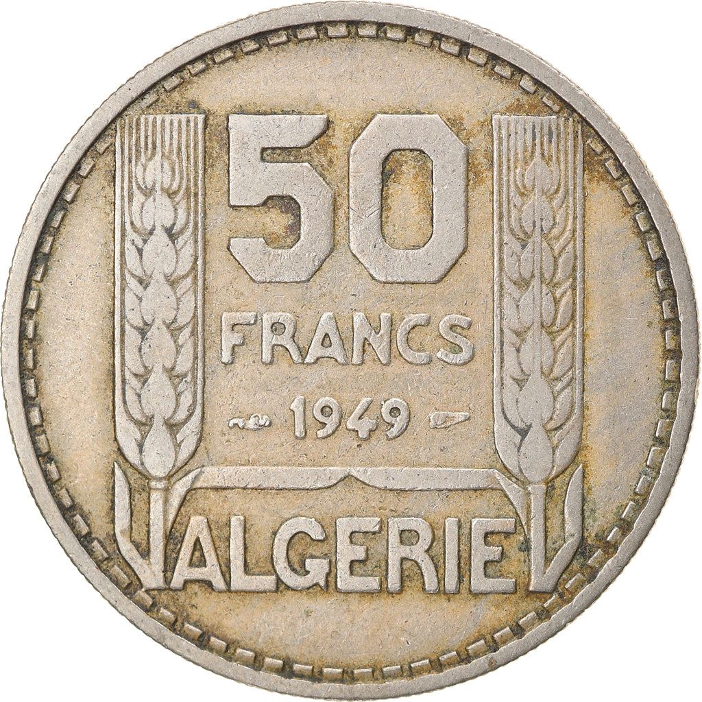 Algeria 50 Francs Coin | Marrianne | Phrygian Cap | KM92 | 1949