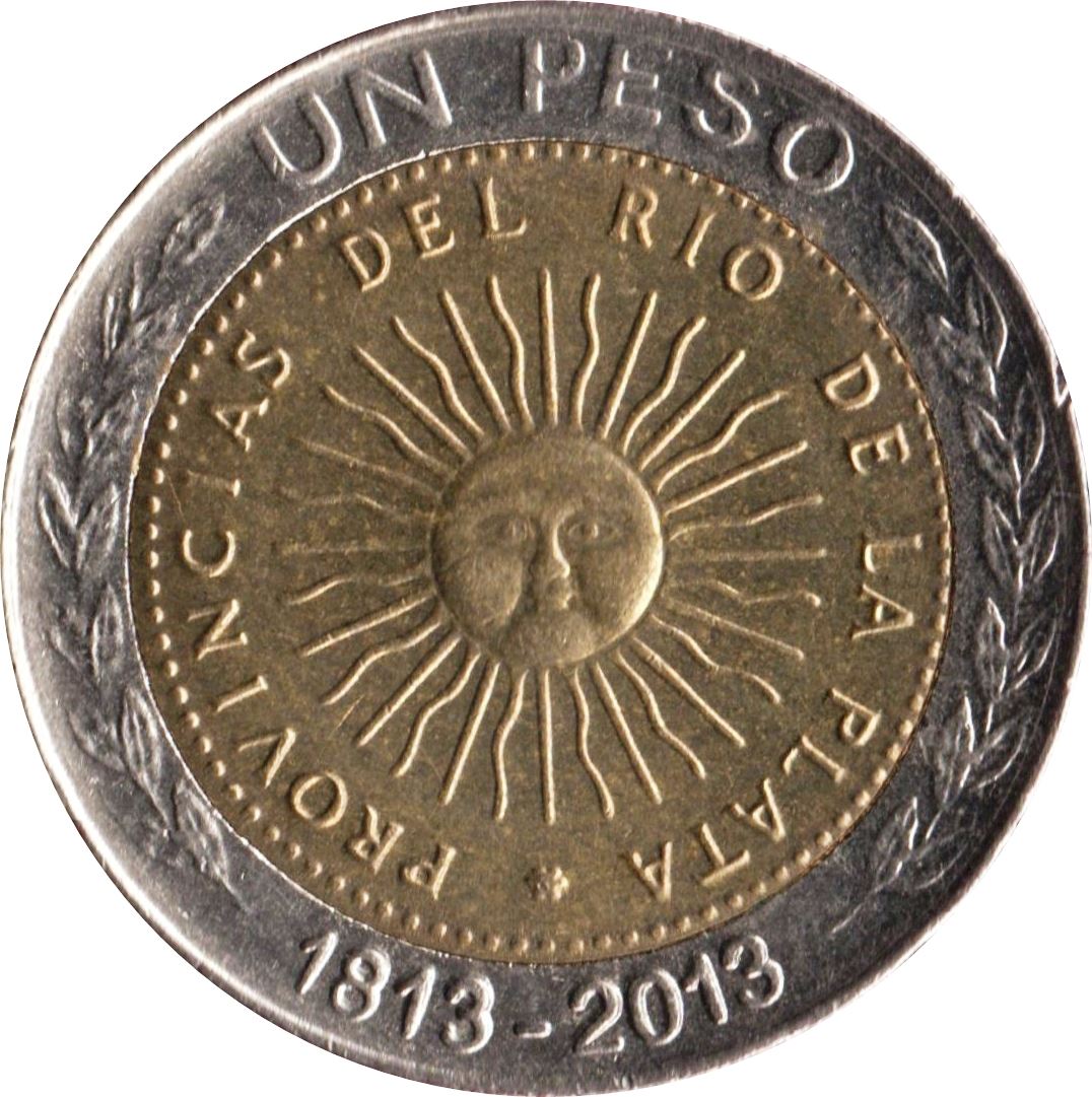 Argentina 1 Peso Coin | Coin Replica | National Sun | KM112.4 | 2013