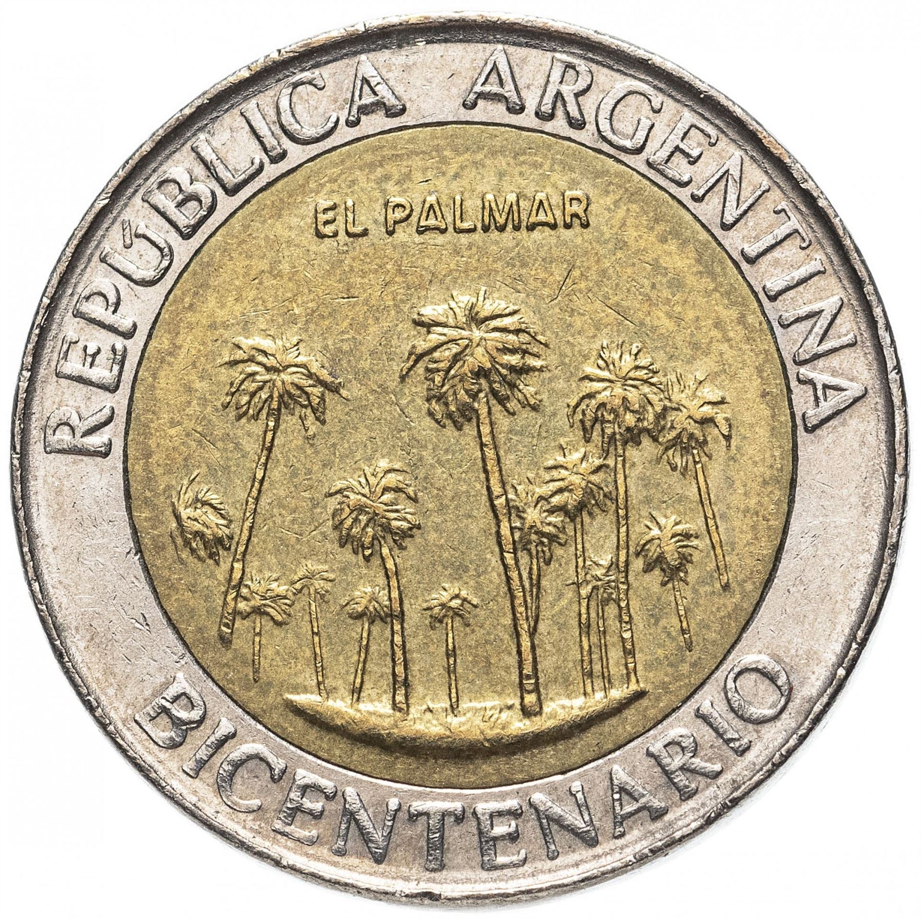 Argentina 1 Peso Coin | El Palmar | Palm Trees | Sun | 2010