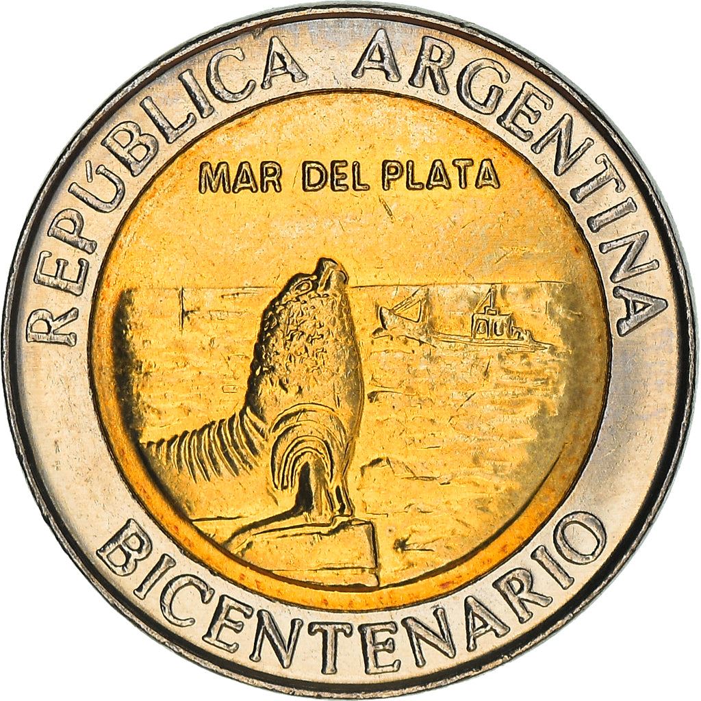 Argentina 1 Peso Coin | Mar del Plata | Sun | 2010