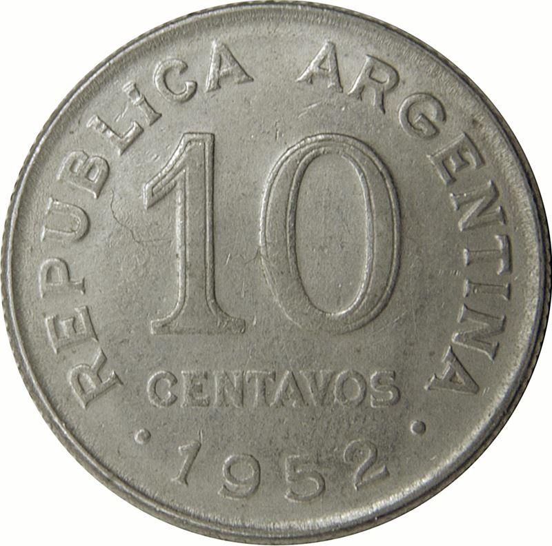 Argentina 10 Centavos Coin | Jose San Martin | KM47 | 1951 - 1952