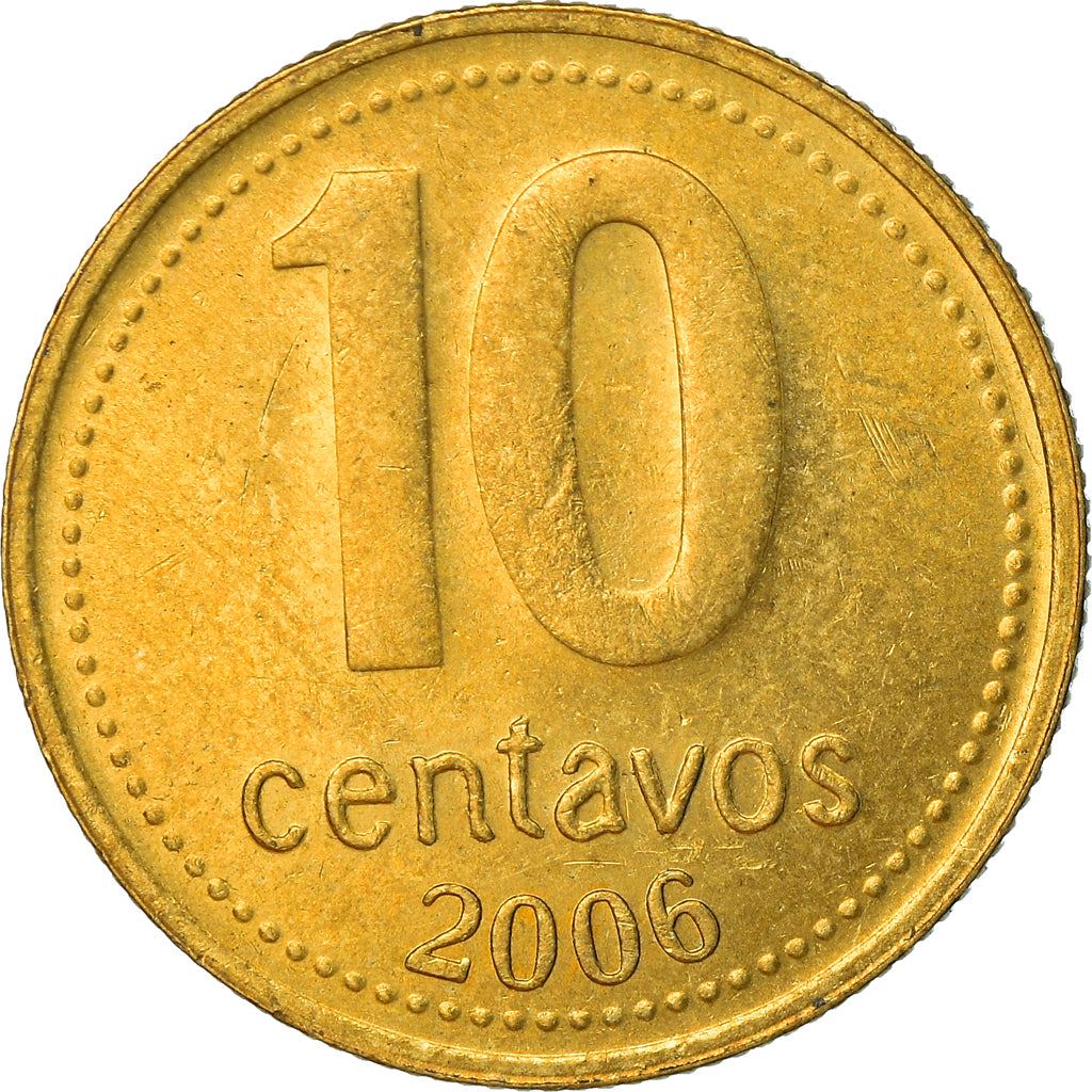 Argentina 10 Centavos | Rising Sun | Pike | Phrygian Cap Coin | KM107a | 2006 - 2011