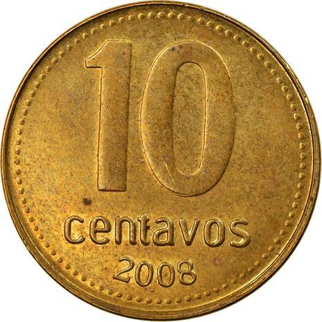 Argentina 10 Centavos | Rising Sun | Pike | Phrygian Cap Coin | KM107a | 2006 - 2011