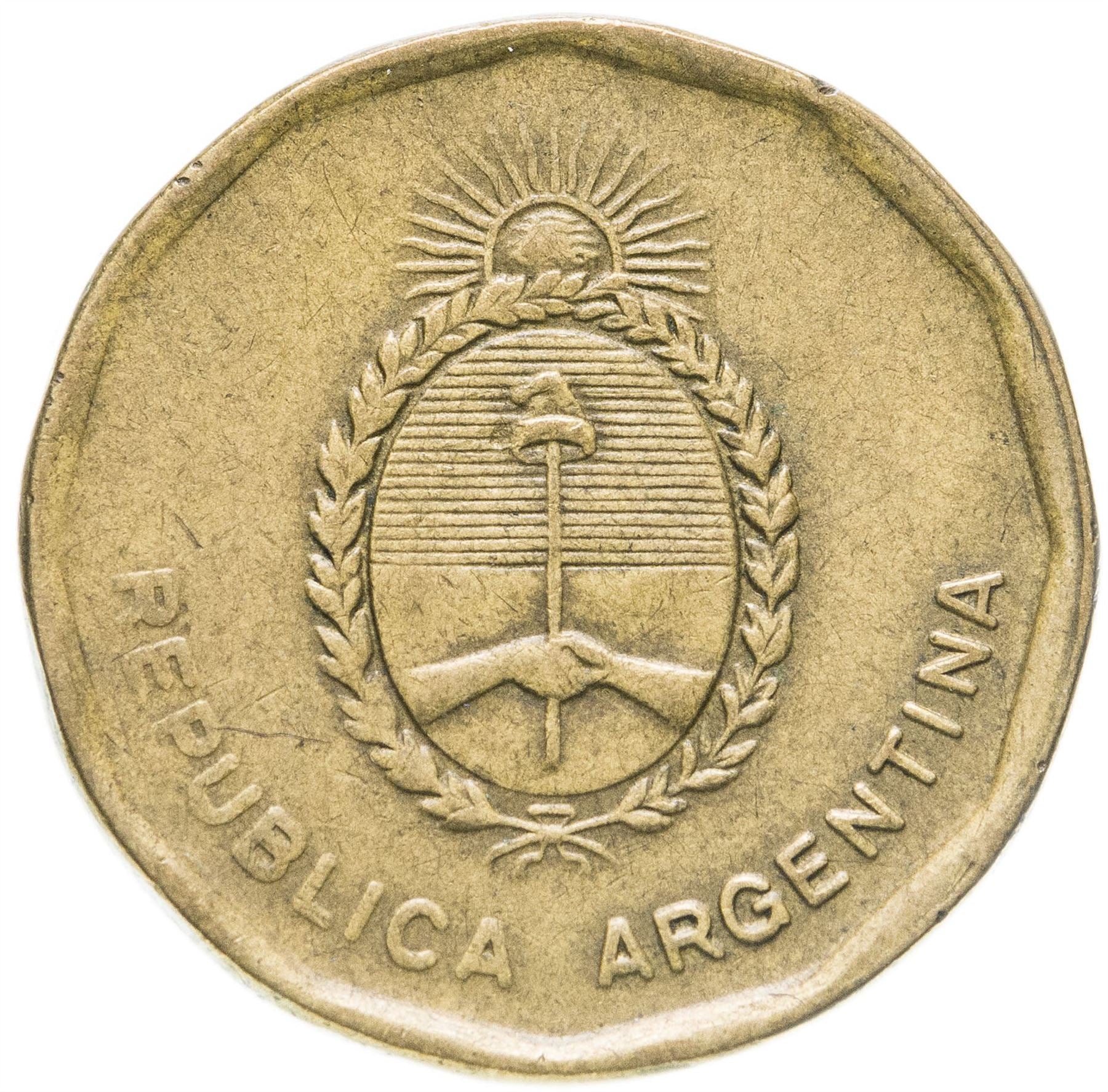 Argentina 10 Centavos | Rising of Argentina | Sun Coin | KM98 | 1985 - 1988