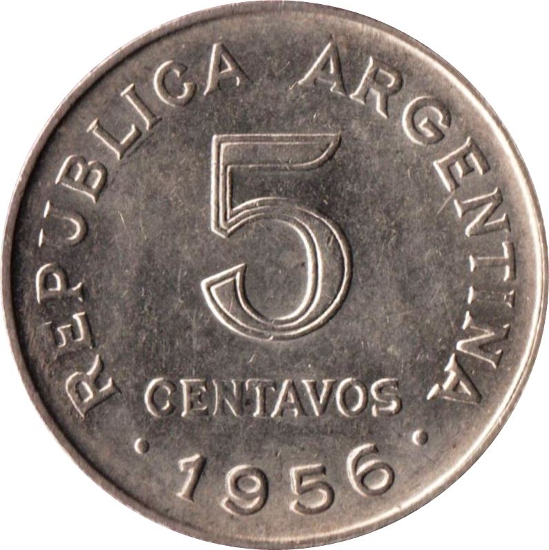 Argentina 5 Centavos Coin | Jose San Martin | KM50 | 1954 - 1956