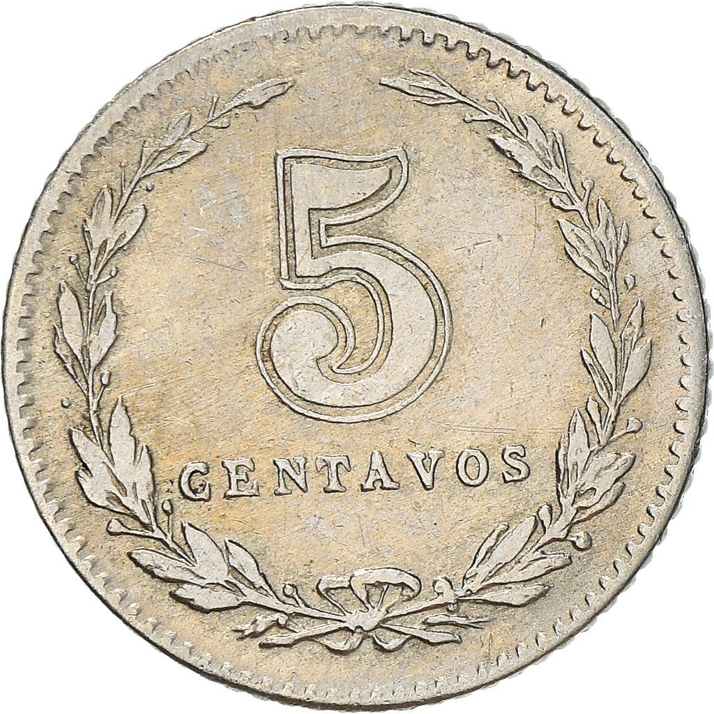 Argentina 5 Centavos Coin | Oudine | Phrygian cap | 1896 - 1942