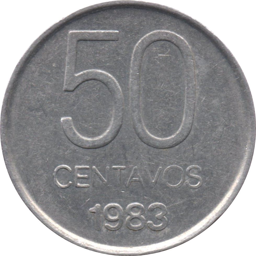 Argentina 50 Centavos Coin | Oudine | Phrygian cap | KM90 | 1983