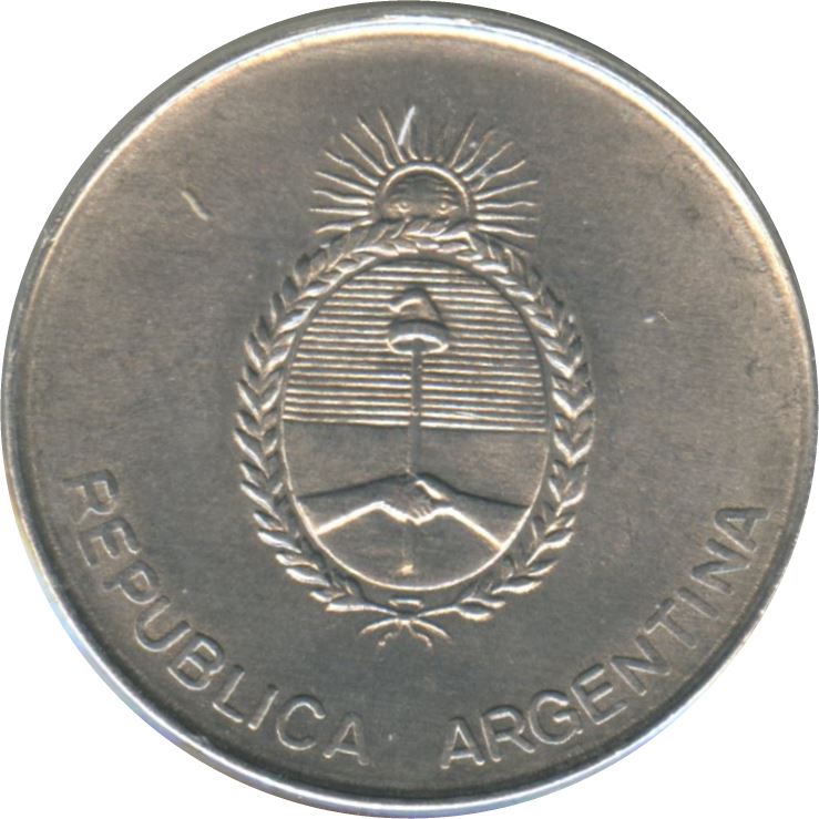 Argentina 500 Australes Coin | Pico | Gorro Frigio | Sun | KM104 | 1990 - 1991