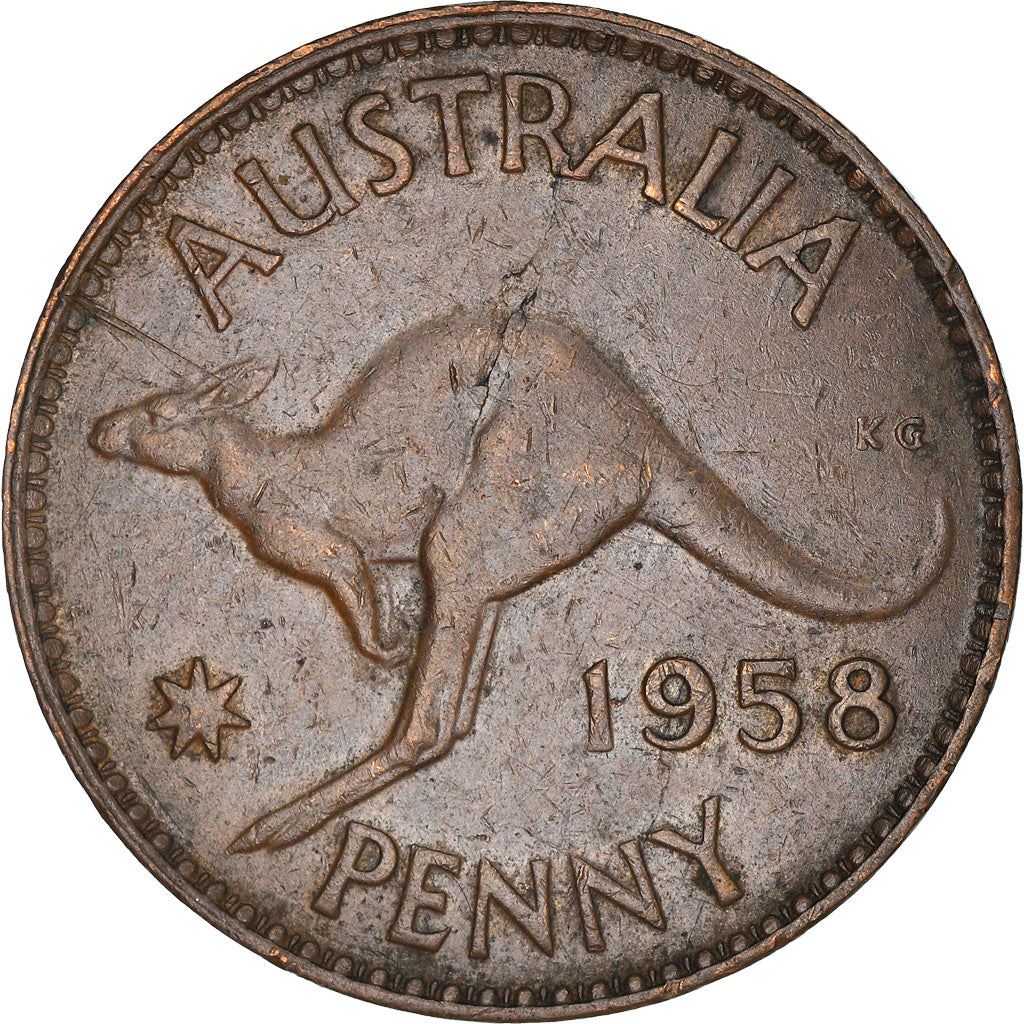 Australia | 1 Penny Coin | Elizabeth II | Kangaroo | KM56 | 1955 - 1964