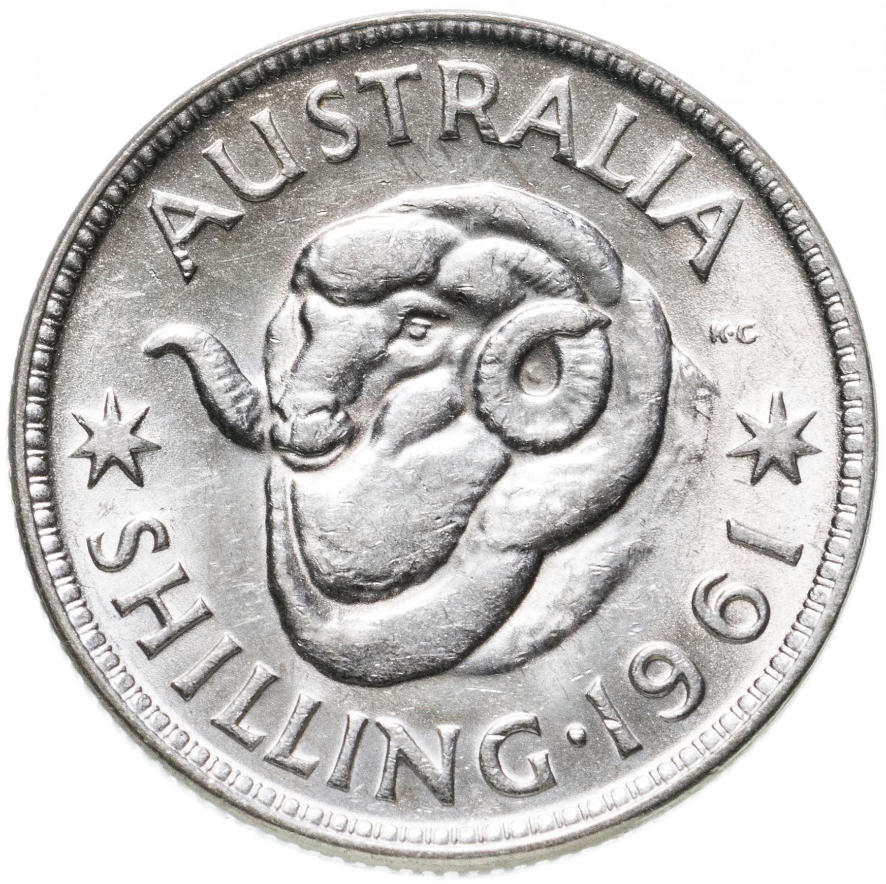 Australia | 1 Shilling Coin | Elizabeth II | Ram | KM59 | 1955 - 1963