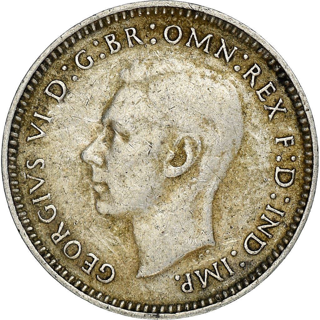 Australia | 3 Pence Coin | George VI | Wheat | Ribbon | KM37 | Silver | 1938 - 1944