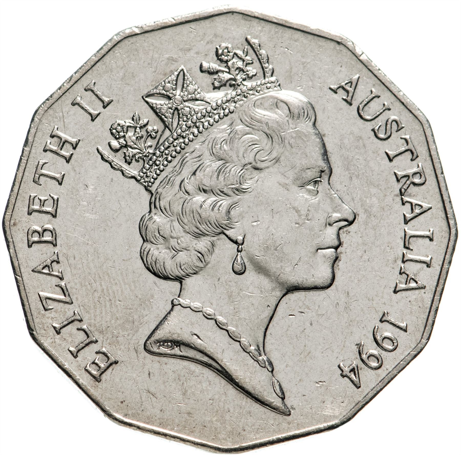 Australia | 50 Cents Coin | Elizabeth II | Family Year | Child Drawing | KM257 | 1994