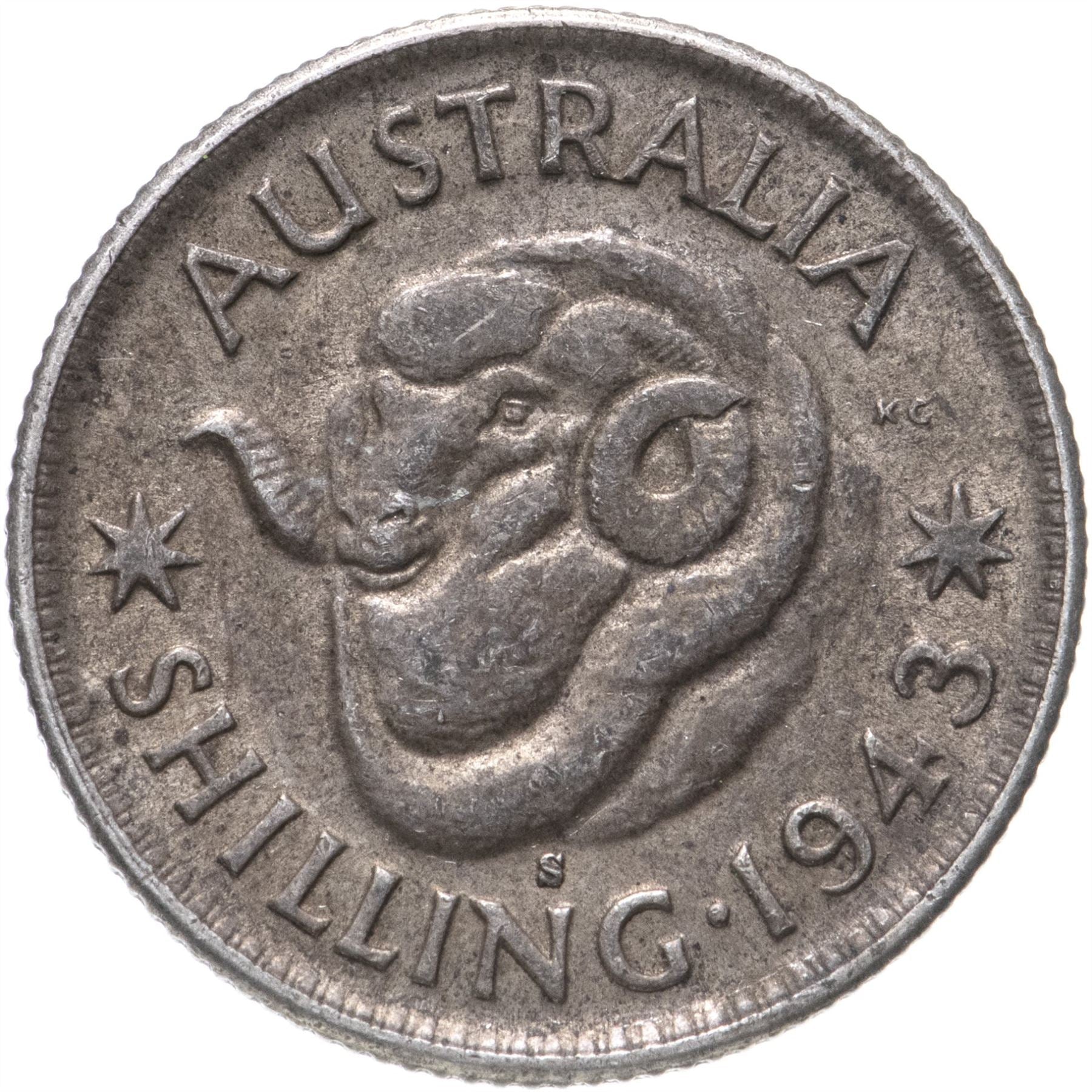 Australia Coin | 1 Shilling | George VI | Merino Ram | KM39 | 1938 - 1944