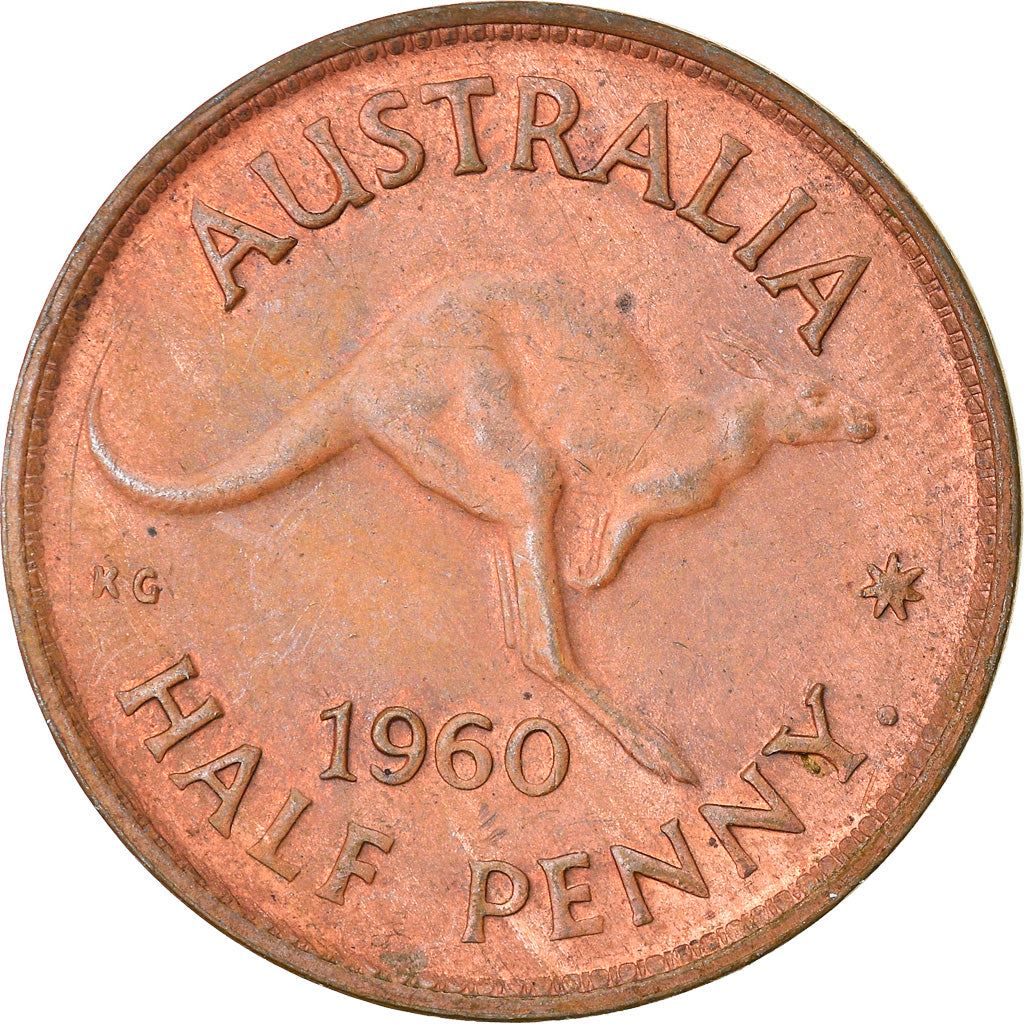 Australia Coin | 1/2 Penny | Elizabeth II | Kangaroo | KM61 | 1959 - 1964