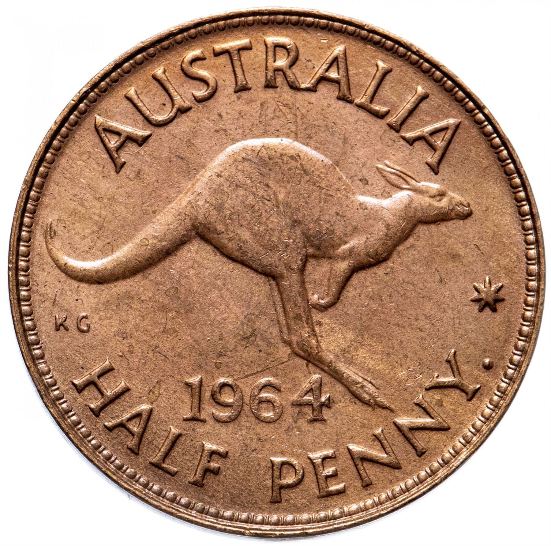 Australia Coin | 1/2 Penny | Elizabeth II | Kangaroo | KM61 | 1959 - 1964